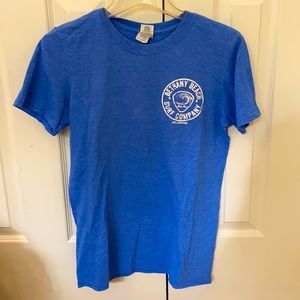 A Gildan soft style Bethany Beach shirt, rich blue color, size small